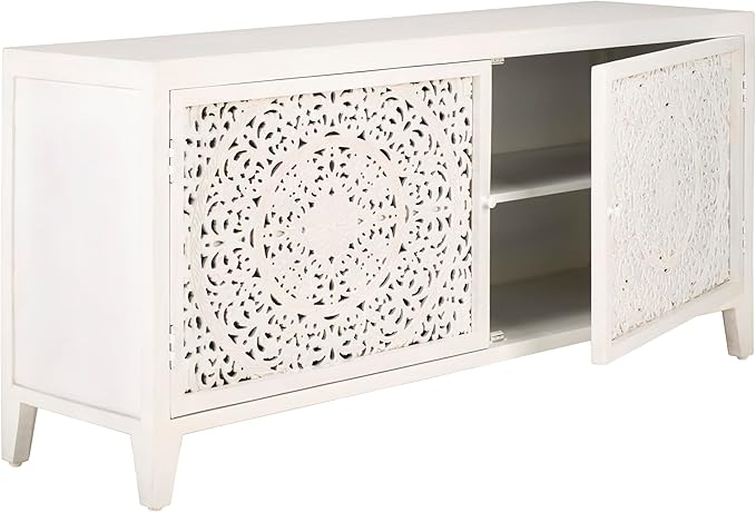 SAFAVIEH Raura TV Stand for up to 60" Flatscreen – White Washed, 2 Doors - Image 8