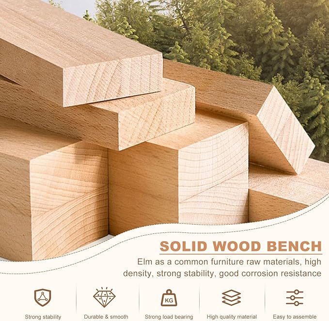 Farmhouse Solid Wood Bench: Long Rustic Indoor Narrow Wooden Bench - Image 5