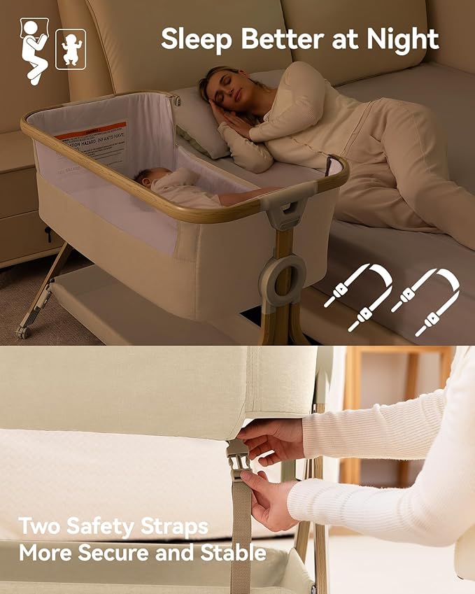 Larex Baby Bassinet, Baby Bassinet Bedside Sleeper - Image 4