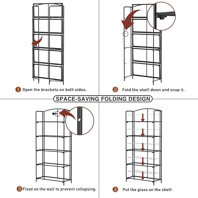 Crofy No Assembly Folding Bookshelf - Image 4