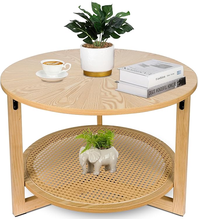 ZYBT Rattan Coffee Tables for Living Room, Small Coffee Table for Small Spaces by ZYBTtoCreateHappyMemories