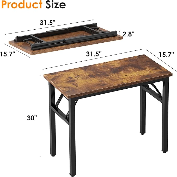 Need Computer Desk, 31.5 inches, Rustic Brown - Image 3