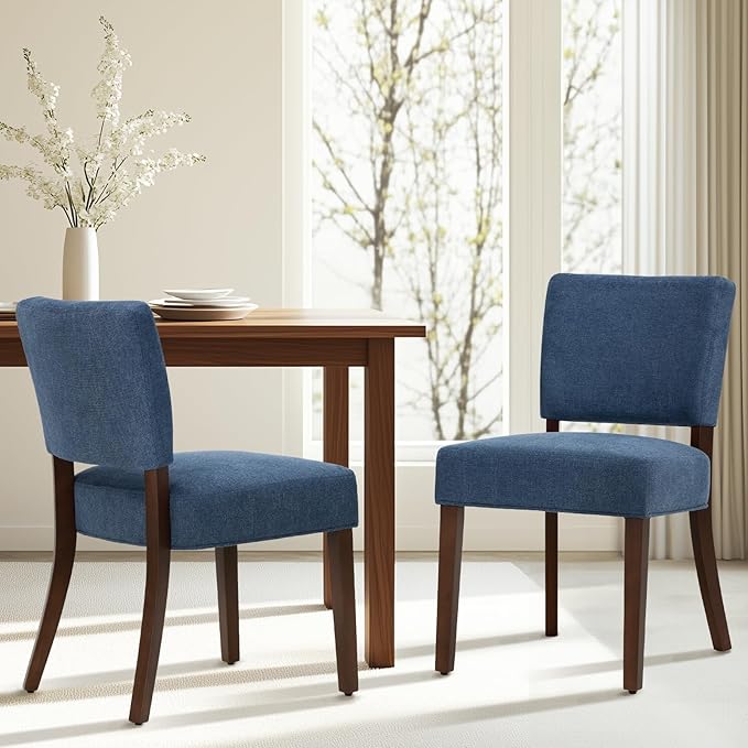 COLAMY Mid Century Modern Dining Chairs Set of 2, Upholstered Kitchen Chairs - Image 2