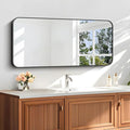 16" x 40"Bathroom Mirror, Matte Black Wall Mirror by DESBING