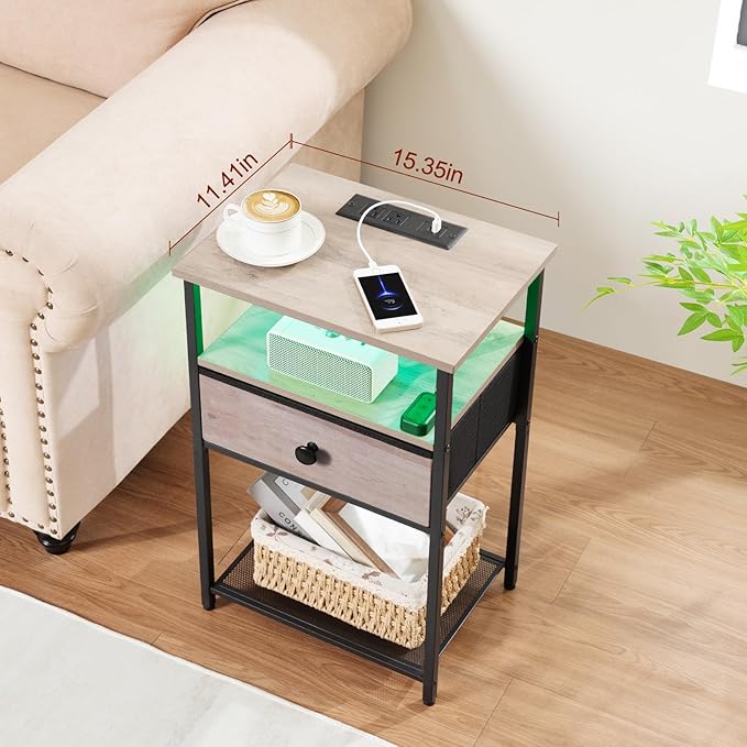 Night Stand Set 2, LED Nightstand - Image 8