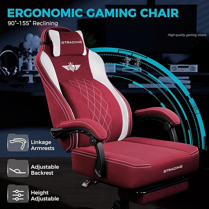 GTPLAYER Big and Tall Gaming Chair Breathable Fabric Computer Chair - Image 6