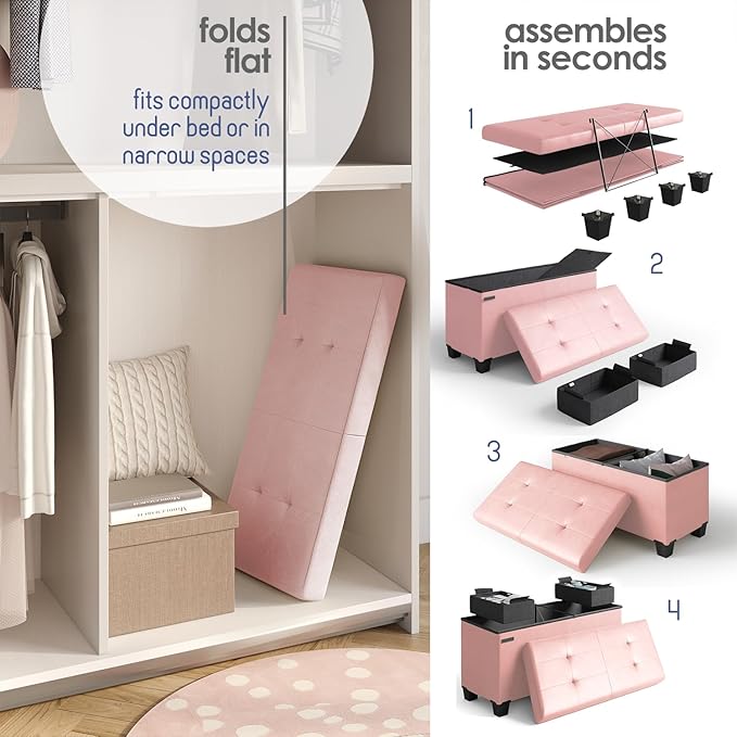 STORAGEBUD Storage Ottoman Bench - Image 6