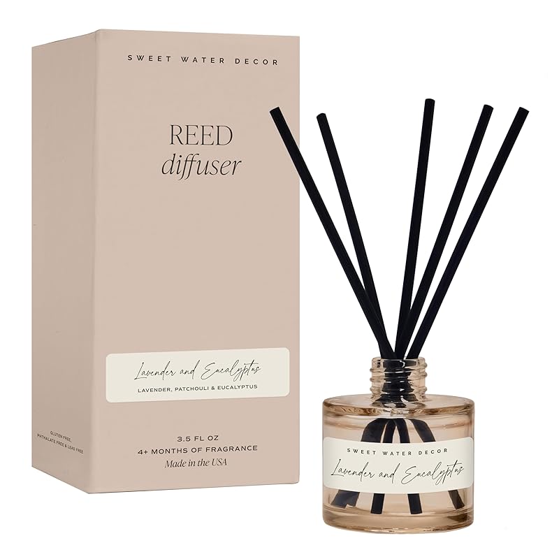 Sweet Water Decor Lavender and Eucalyptus Reed Diffuser – Room Decor Aesthetic by SweetWaterDecor