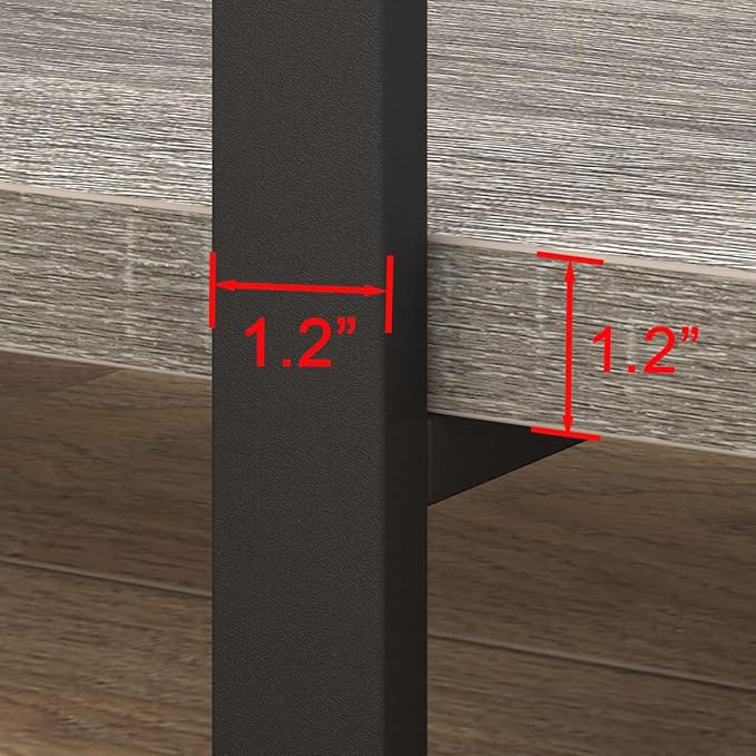 HSH 6 Tier Tall Bookshelf, Metal Wood Vertical Display Book Shelf, Industrial 6 - Image 2