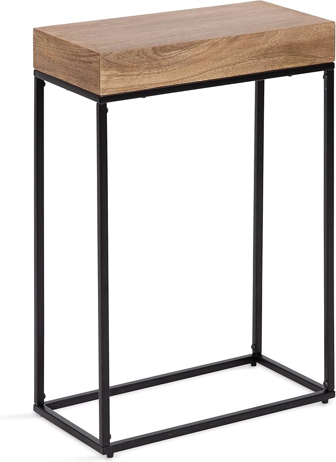 Kate and Laurel Karlsen Wood and Metal Narrow Side Table; 16 x 24 x 8; Natural by KateandLaurel