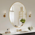 Koonmi Gold Oval Bathroom Mirror, Oval Mirror by KOONMI