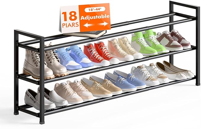 Bumusty 3-Tier Long Expandable Shoe Rack by Bumusty