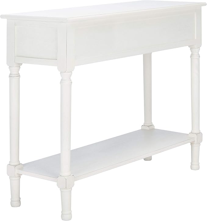 Safavieh Home Collection Tate Distressed White 2-Drawer Bottom Shelf Console - Image 7