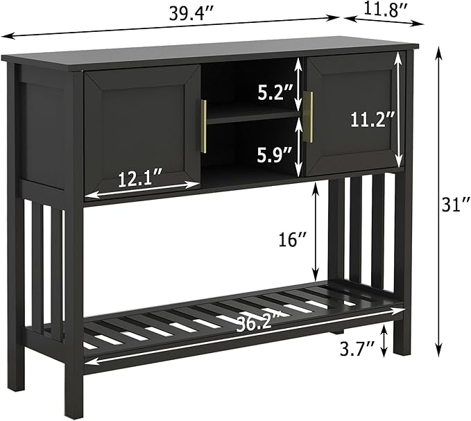 TaoHFE Console Table with Storage with Doors, Entryway Console Table with Doors - Image 3