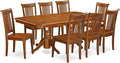East West Furniture NAPO9-SBR-W 9 Piece Kitchen Table Set Includes a Rectangle by EastWestFurniture