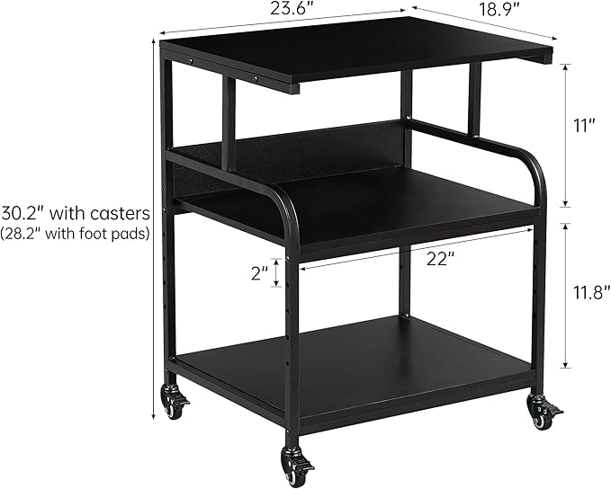 Printer Stand, 23.6 x18.9 x 30 Inches Large Printer Table - Image 2