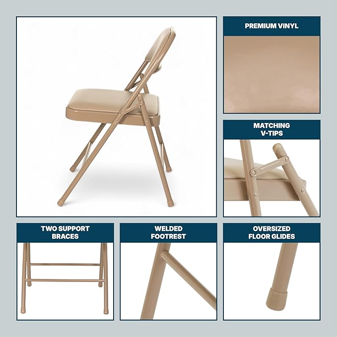 OEF Furnishings OEF950 Series Vinyl Padded Steel Folding Chairs - Image 9