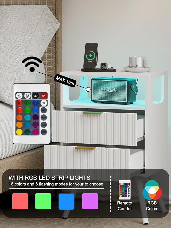 Nightstand, Modern Bedside Table - Image 3