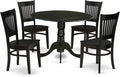 East West Furniture DLVA5-BLK-W 5 Piece Dining Set Includes a Round Dining Room by EastWestFurniture