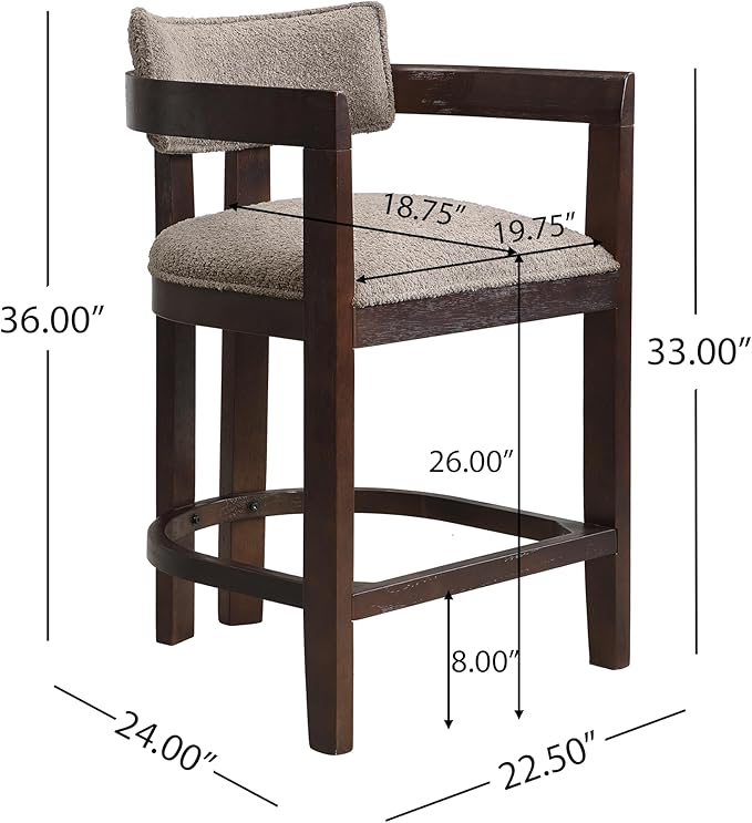 Christopher Knight Home Set of 2 Ryland Modern 26" Counter Height Bar Stools - Image 2