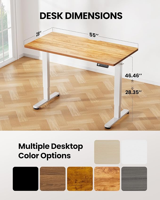 ErGear Height Adjustable Electric Standing Desk, 55 x 28 Inches Sit Stand up - Image 3