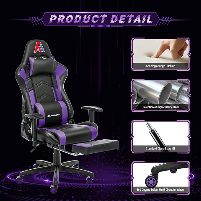 AA Products High Back Ergonomic Gaming Chair - Image 6