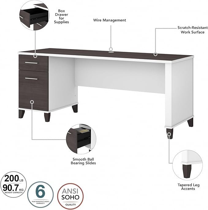Bush Furniture Somerset 72W 3 Position Sit to Stand L Shaped Desk - Image 10