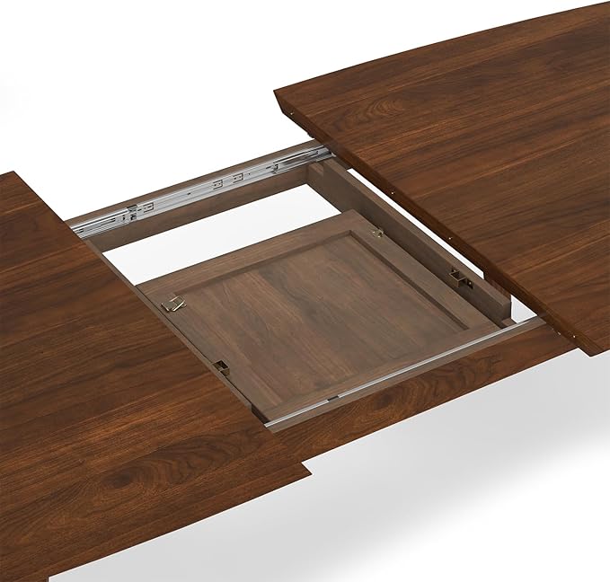 SIMPLIHOME Draper Extendable Dining Table, Solid Wood Walnut Veneer in Walnut - Image 11