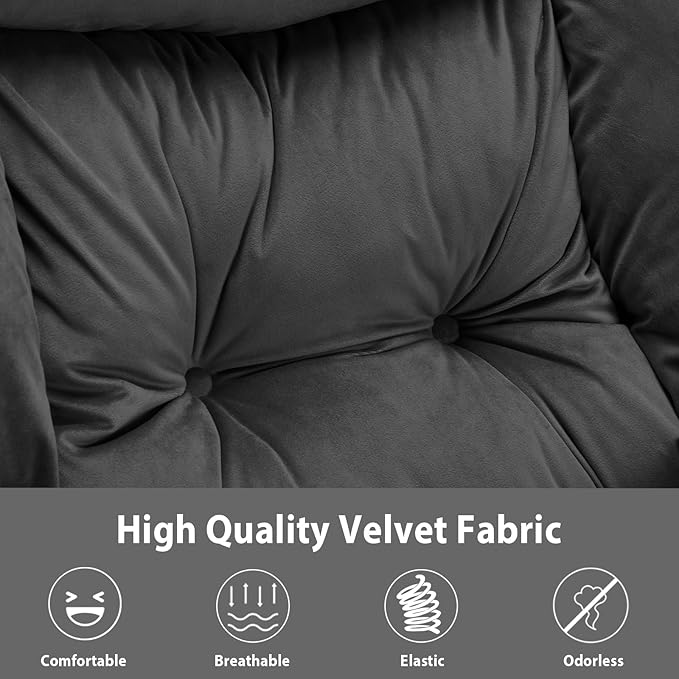 Lazy Chair Thick Padded, Comfy Velvet Accent Lounge Chair - Image 7