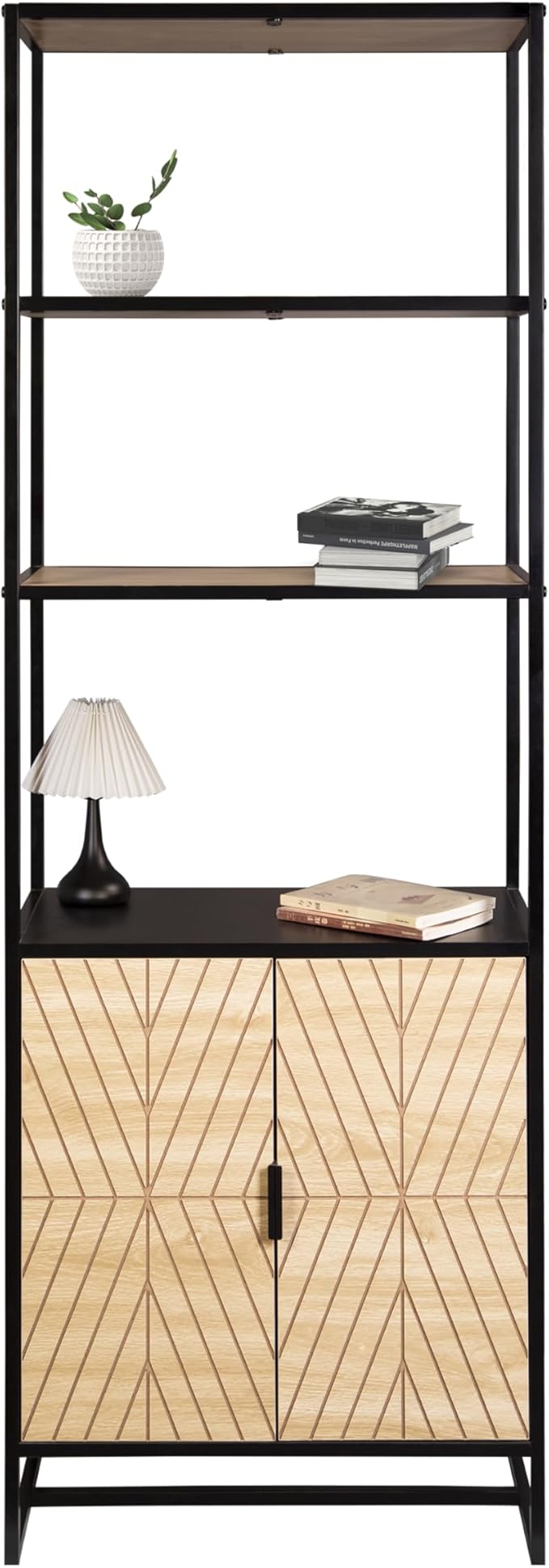 AC Pacific Bali Coastal Modern 6 Tier Bookshelf by ACPacific