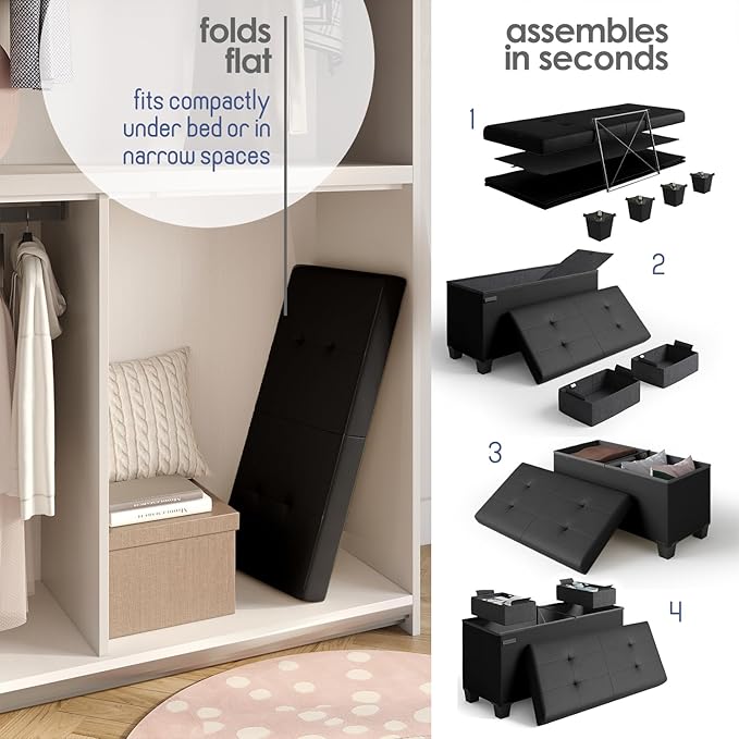 STORAGEBUD Storage Ottoman Bench - Image 6