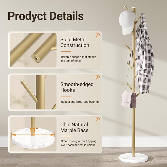 ELYKEN Coat Rack Freestanding - Image 5