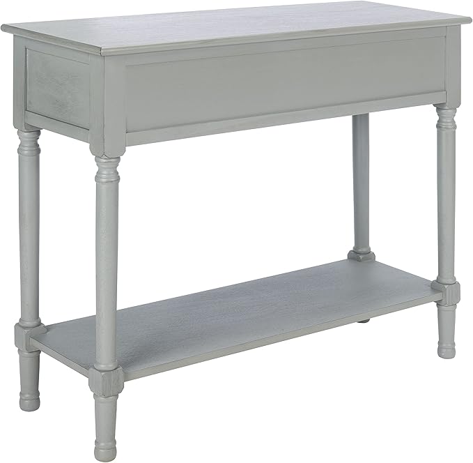 SAFAVIEH Home Collection Tate Distressed Grey 2-Drawer Bottom Shelf Console - Image 5