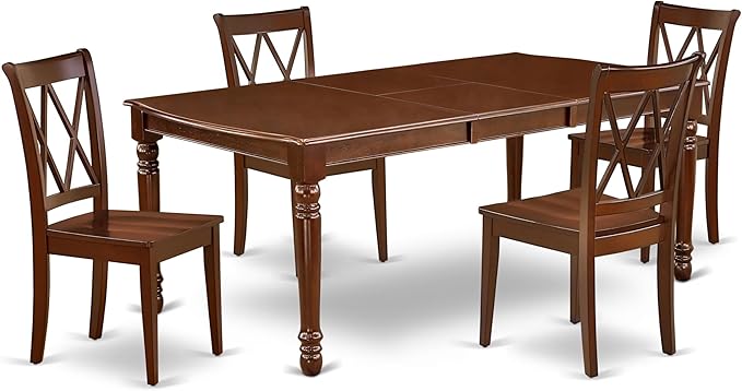 East West Furniture DOCL5-MAH-W 5 Piece Modern Dining Table Set Includes a by EastWestFurniture