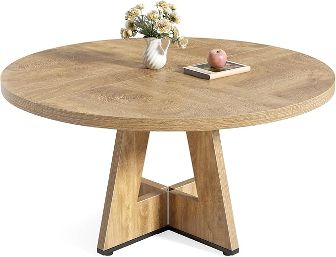 LITTLE TREE Round Dining Table for 4-6 People, 47 Inches Dining Room Table by LITTLETREE