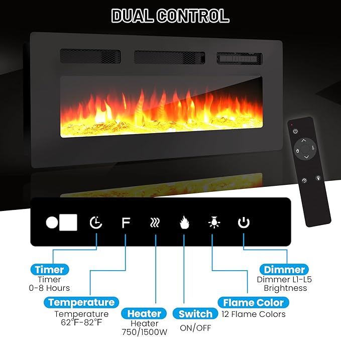 70'' Fireplace TV Stand, Entertainment Center - Image 7