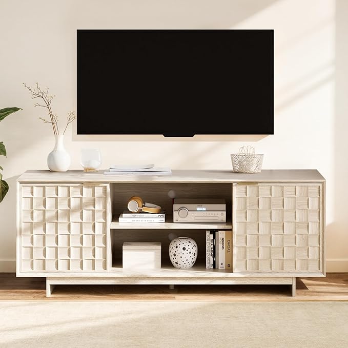 COLAMY TV Stand with Two Doors, Entertainment Center 59" with Adjustable by COLAMYINC