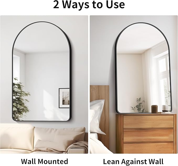 FORBATH Arched Mirror 30x50 Inch, Hanging or Leaning Against Wall - Image 5