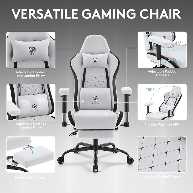 Gaming Chair Breathable Fabric, Computer Office Chair - Image 4