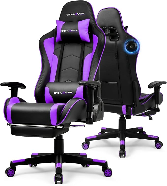 GTPLAYER Gaming Chair with Bluetooth Speakers and Footrest, Ergonomic Gamer by GTPLAYER