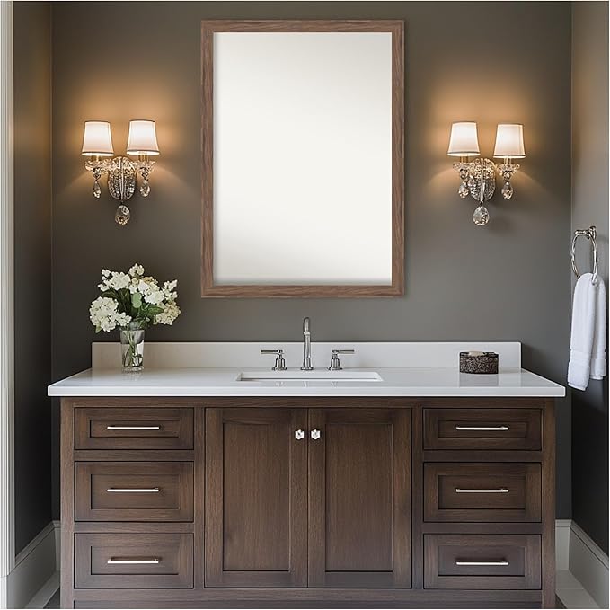 Amanti Art Brown Bathroom Mirror - Image 7