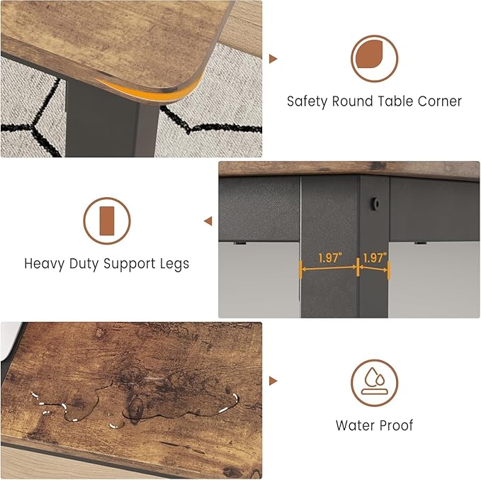 GarveeHome 70.8in Industrial Dining Table - Image 5