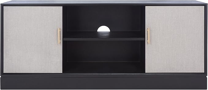 SAFAVIEH Estella TV Stand for up to 55" Flatscreen – Black, 2 Doors - Image 2