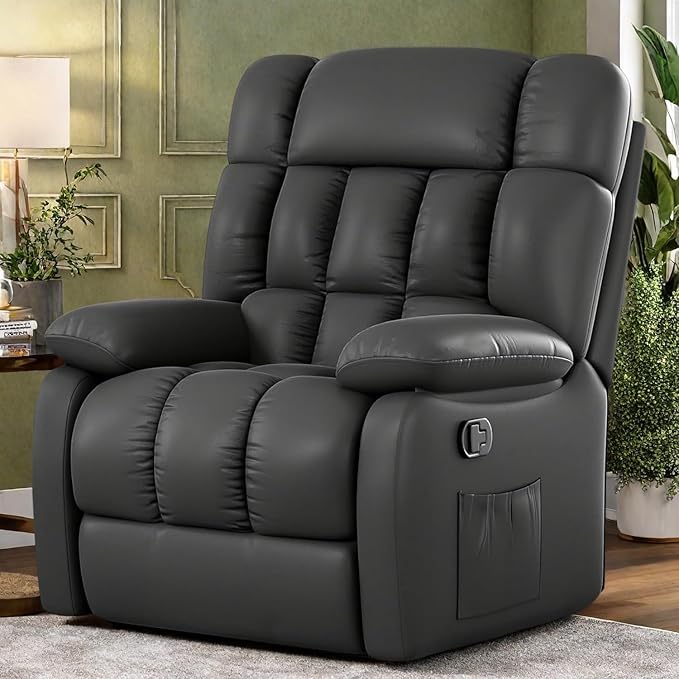 Oversized Recliner Chair, Leather Adjustable Recliner - Image 6
