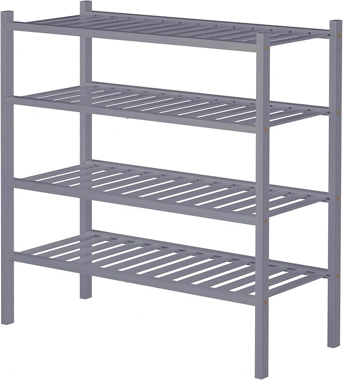 4 Tier Bamboo Shoe Rack for Closet Free Standing Wood Shoe Shelf for Entryway - Image 6