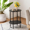 Small Round Side Table with Charging Station, Bedside Table with 2 USB Ports by DGSANDGPuttheCustomerFirst