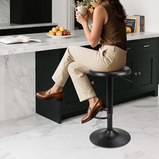 Bar Stools - 2 Pack, Adjustable Swivel Height Counter Bar Stool, Modern Metal - Image 5