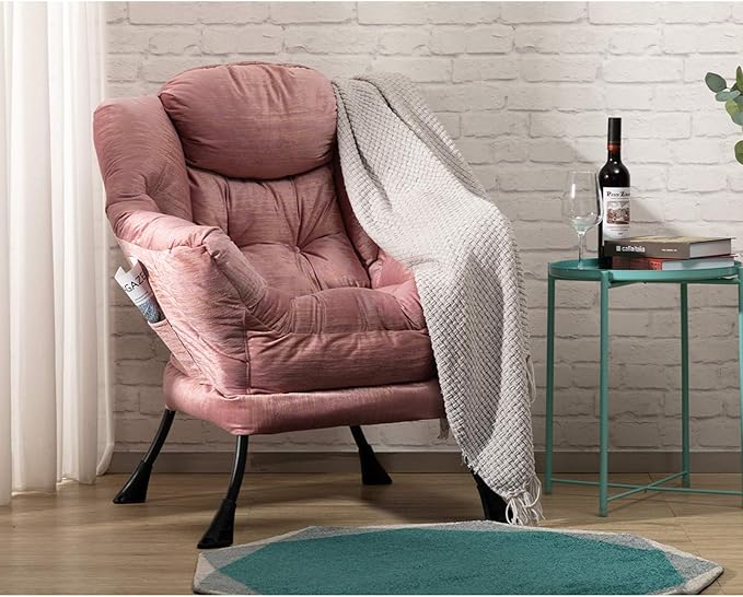 HollyHOME Modern Fabric Large Lazy Chair, Accent Oversized Comfy Reading Chair - Image 2