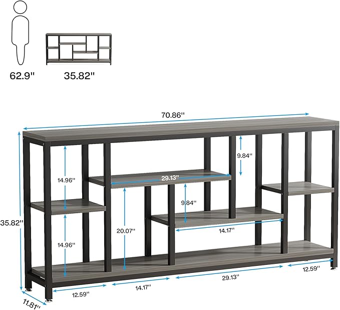 Tribesigns Console Sofa Table, 70.9 inch Extra Long Console Table Behind Couch - Image 2