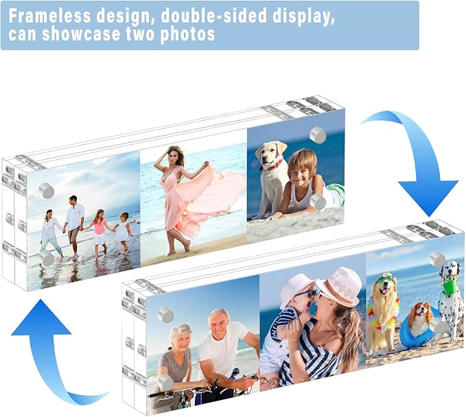 HELPLEX Acrylic Frame, 3 Pack 2x6 Acrylic Picture Frames, 20mm Thicker - Image 4